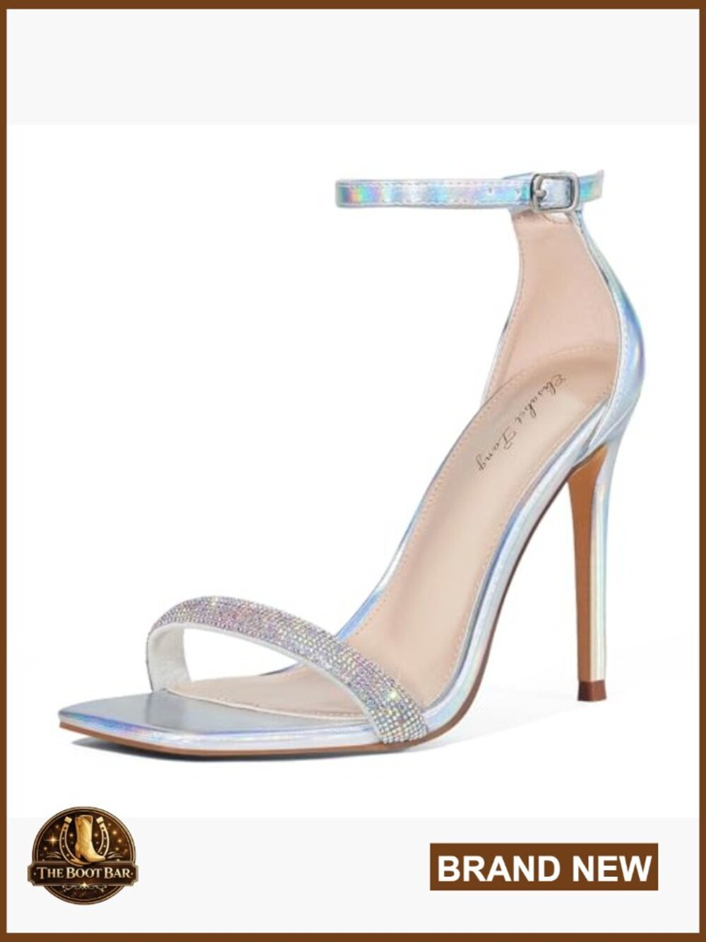 Stiletto Heels Square Open Toe Ankle Strap High Heeled Sandals 4 Inch - Picture 4 of 7